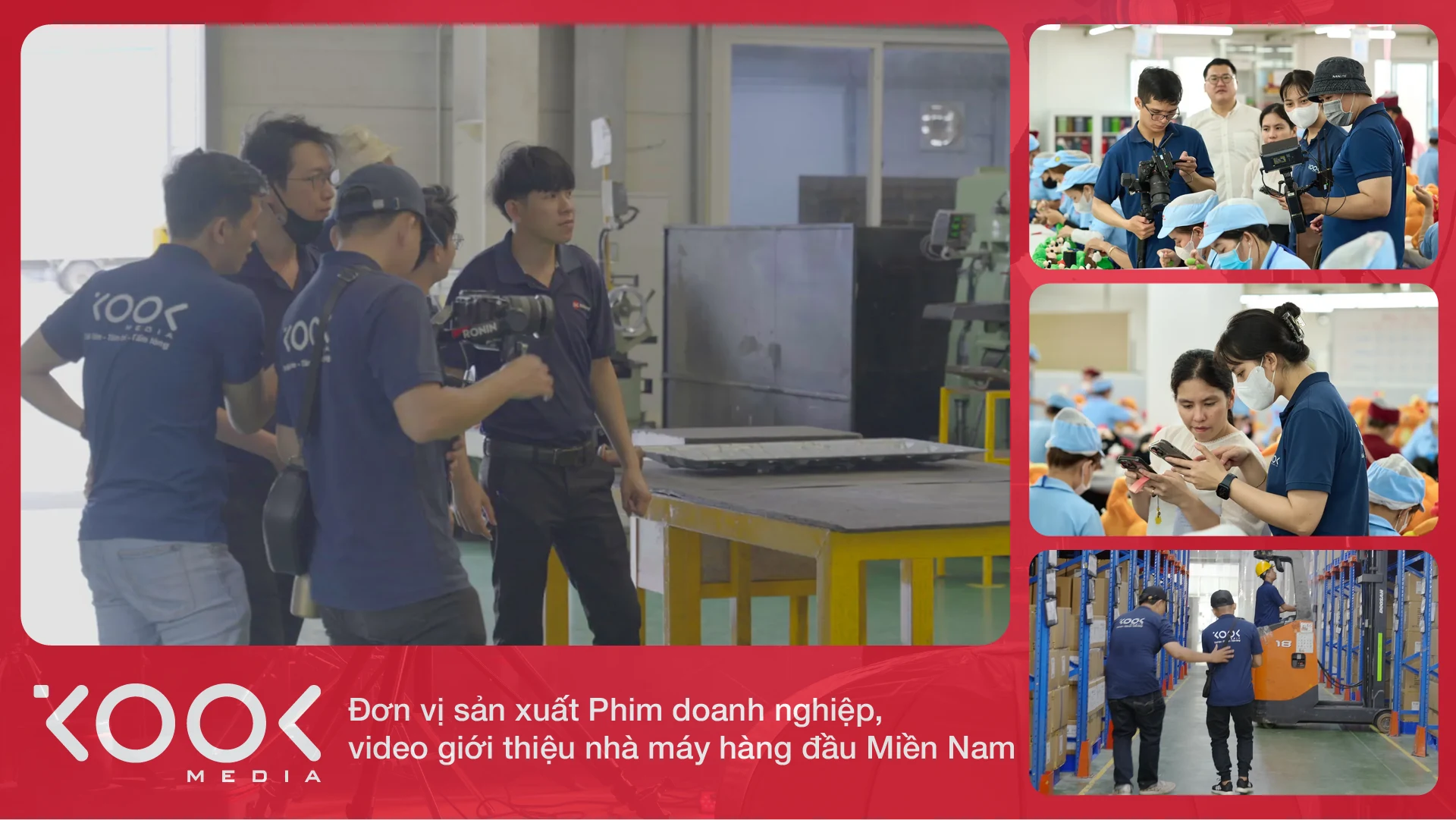 Crew quay phim nha may cua Kool Media voi thiet bi hien dai
