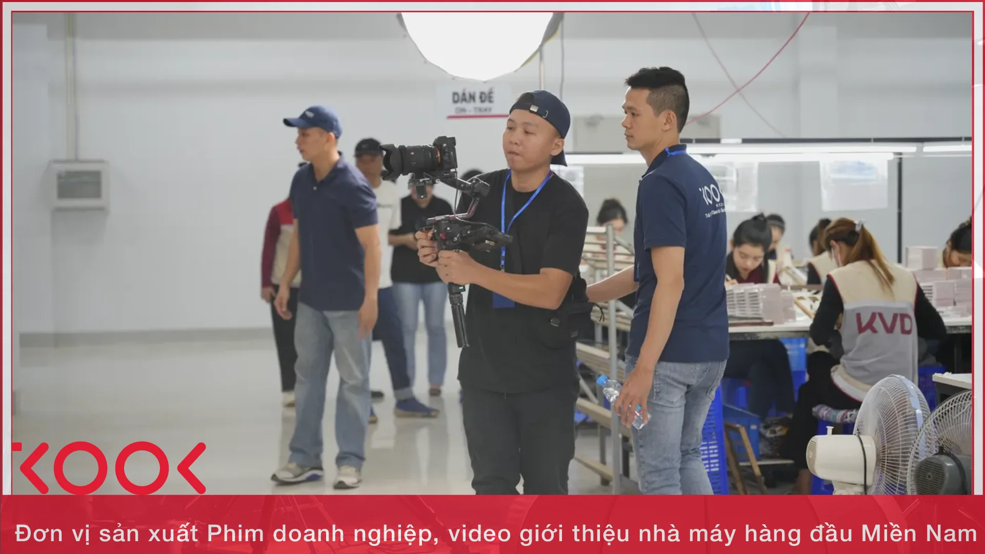 Kool Media crew filming industrial manufacturing process in Vietnam